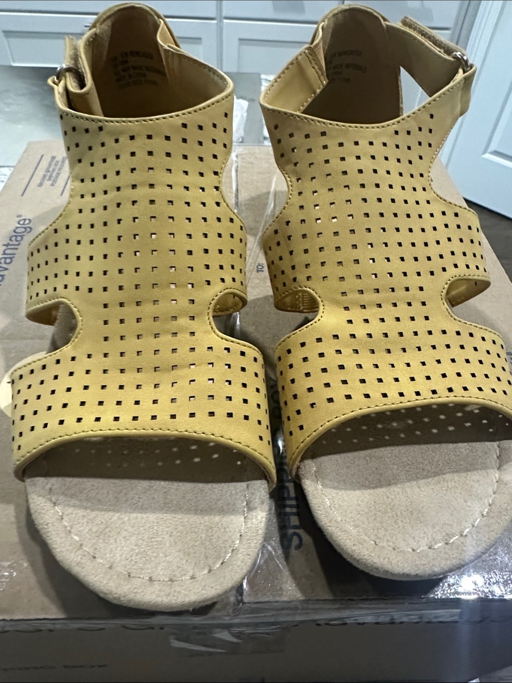 St. John's Bay Yellow Perforated Espadrille Sandals